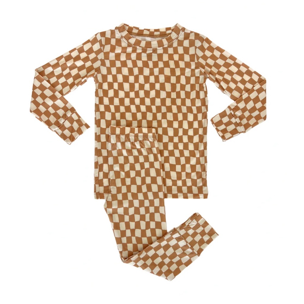 In my Jammers Taupe Wavy Checkered Two Piece Set 3T - Picture 3 of 5